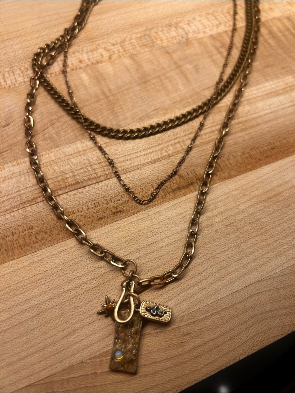 Gold Layered Charm Necklace - Women Jewelry